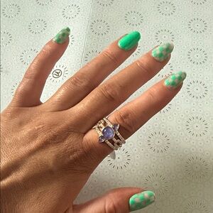 Elegant Silver and Purple Gemstone Ring